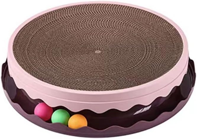 Round Cat Scratcher Toy Cat Scratcher Pad With Ball Interactive Training Exercise Mouse Play Toy With Ball Scratching Board Cat Scratcher Interactive Cat Toys For Indoor Cats Exercise Play